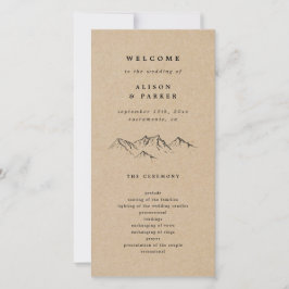 Programa de Boda de Pines de las Montañas Dibujada