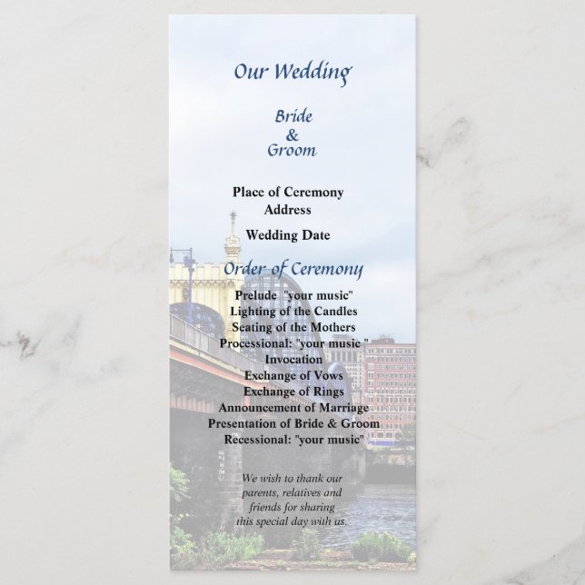 Programa de Boda de Pittsburgh Skyline por Smithfi (Anverso)