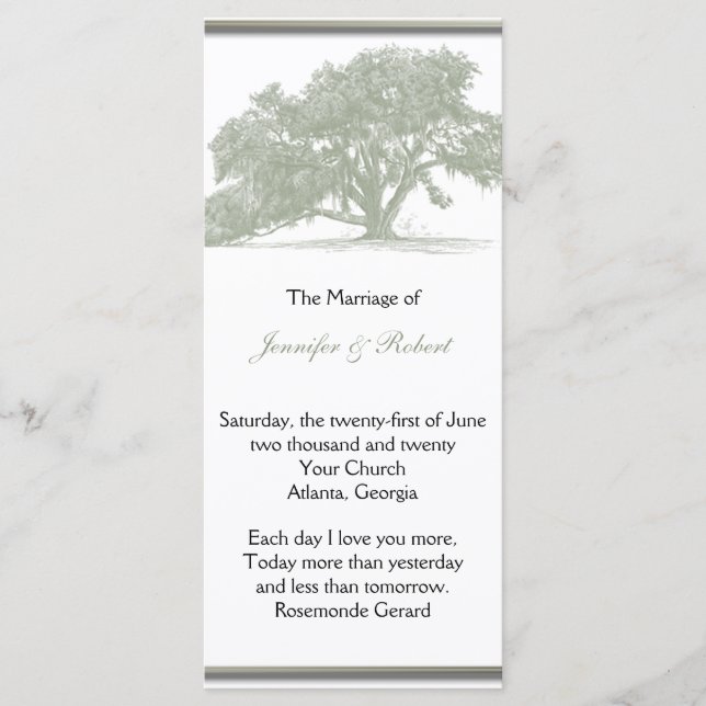 Programa de Boda de Plantación de Árboles de Robo (Anverso)