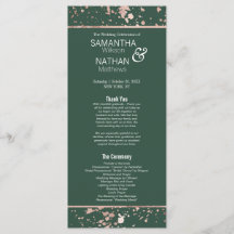 Programa de Boda de Plantas de pintura verde de or