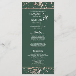 Programa de Boda de Plantas de pintura verde de or