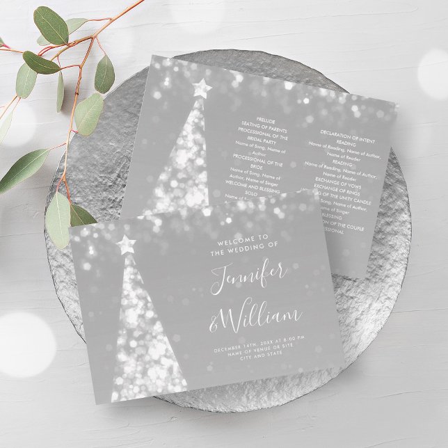 Programa de Boda de Plata de Árbol de Navidad fest (Festive Xmas Tree Silver Wedding Program)