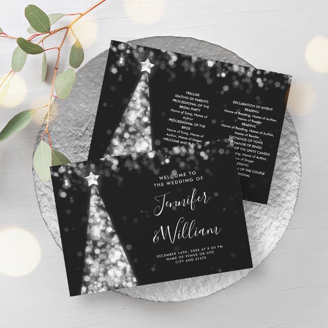 Programa de Boda de Plata de Árbol de Navidad fest (Festive Xmas Tree Silver Wedding Program)