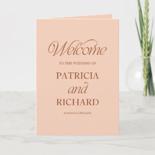 Programa de Boda de Plegado con Caligrafía de Melo