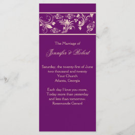 Programa de Boda de Plomo y Champagne Floral Scrol