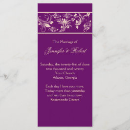 Programa de Boda de Plomo y Champagne Floral Scrol