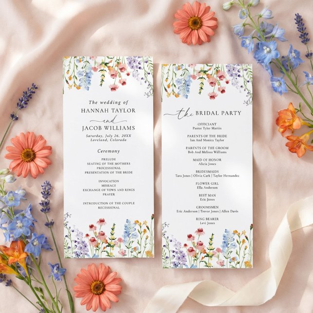Programa de Boda de Prado de Flores Silvestres (Subido por el creador)