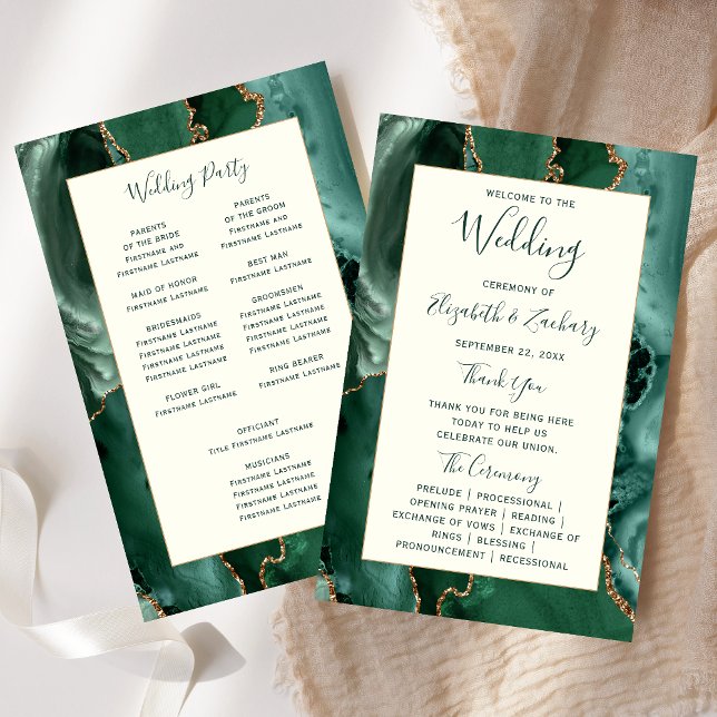 Programa de Boda de Presupuesto Esmeralda Verde Ág (Subido por el creador)