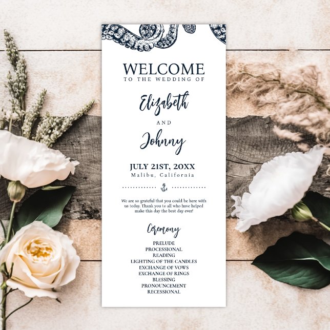 Programa de Boda de pulpo náutico de la marina (Subido por el creador)