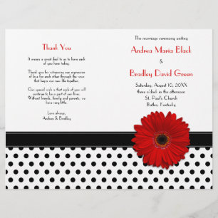 Programa de Boda de Punto de Polka Blanco Rojo Dai