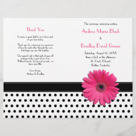 Programa de Boda de Punto de Polka Blanco Rosa