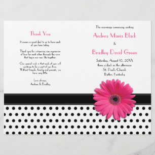 Programa de Boda de Punto de Polka Blanco Rosa