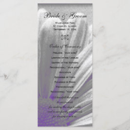 Programa de Boda de Púrpura y Floral Gris