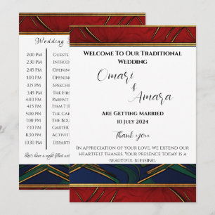 Programa de Boda de Recepción Afrocentrico Detalla