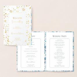 Programa de Boda de Relieve metalizado de flores a