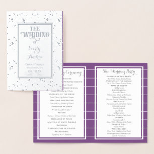 PROGRAMA DE BODA DE Relieve metalizado Púrpura Pla
