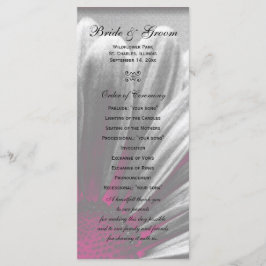 Programa de Boda de Resúmenes Florales Rosa y Gris