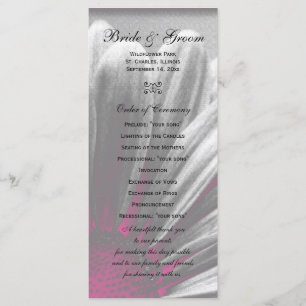 Programa de Boda de Resúmenes Florales Rosa y Gris