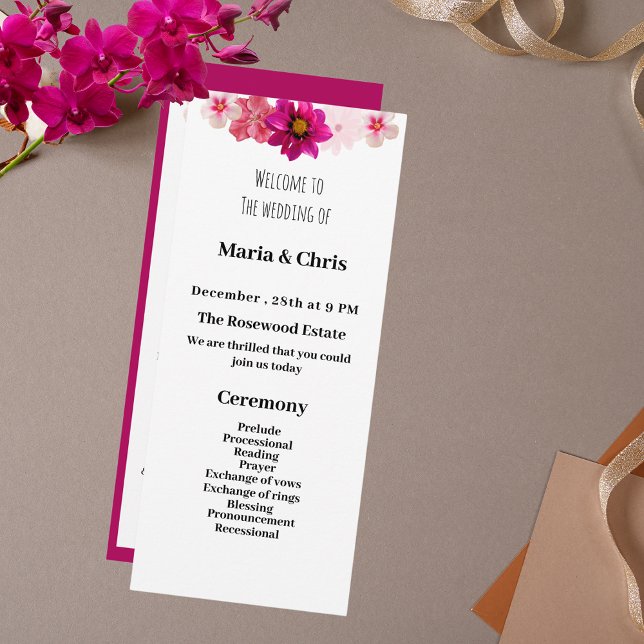 Programa de Boda de Romance en Jardín Moderno (Subido por el creador)