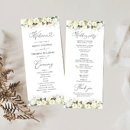 Programa de Boda de Rosas Blancas de Verdor