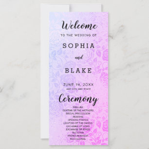 Programa de Boda de Rosas Rosadas y Purpúreas