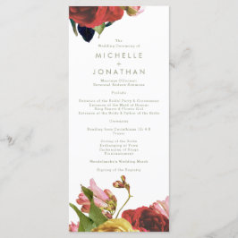 Programa de Boda de Rosas Vintage del Jardín Inglé