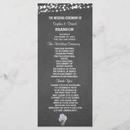 Programa de Boda de String Lights Mason Jar Chalkb