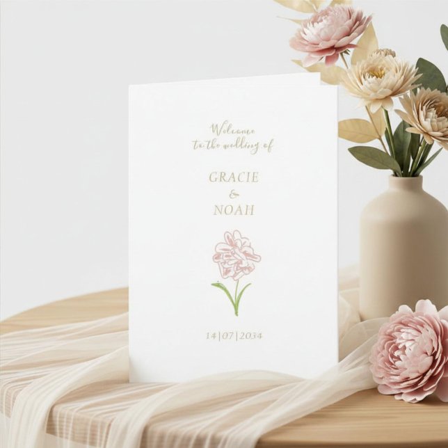 Programa de Boda de Tarjeta Plegada Flor de Rosa M (Subido por el creador)