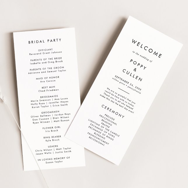 Programa de Boda de Tipografía de moda (Subido por el creador)