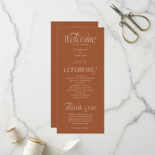 Programa de Boda de Tipografía Moderna de Terracot