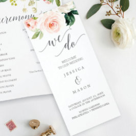 Programa de Boda de Tres Partes Blushing Blooms