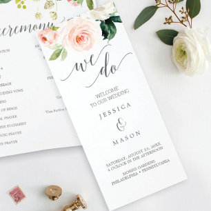 Programa de Boda de Tres Partes Blushing Blooms