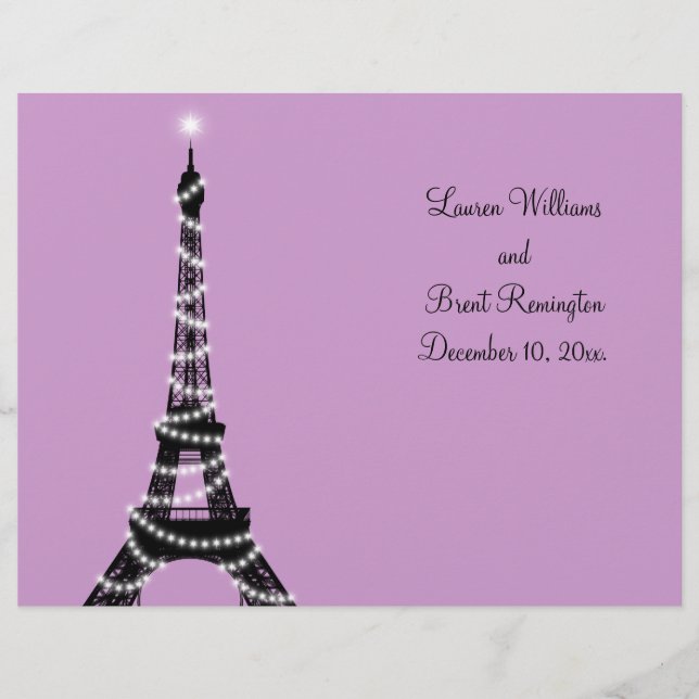 Programa de Boda de Twinkles de París (Anverso)