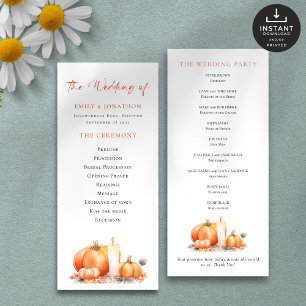 Programa de Boda de Velas Imprimibles de Calabazas