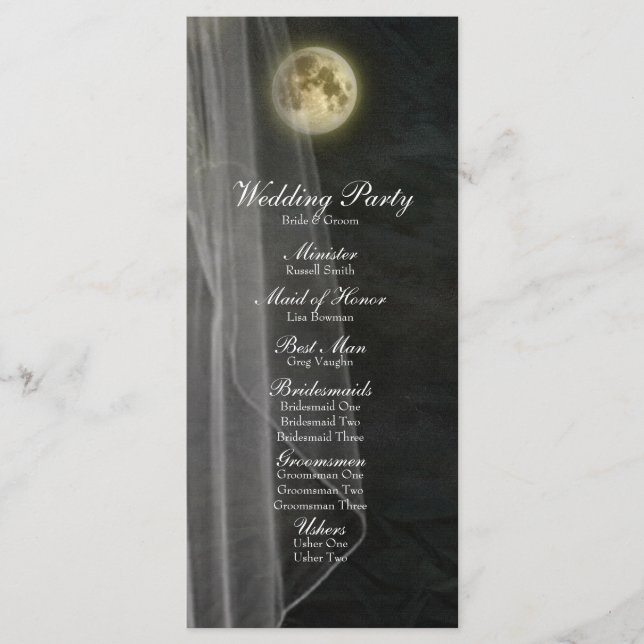 Programa de Boda de Velo Nocturno de Luna Llena (Anverso)