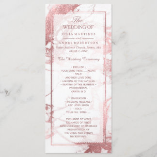 Programa de Boda de Venas de Oro de Mármol + Rosa