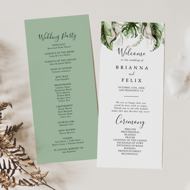 Programa de Boda de Verdor Tropical de Oro (Subido por el creador)