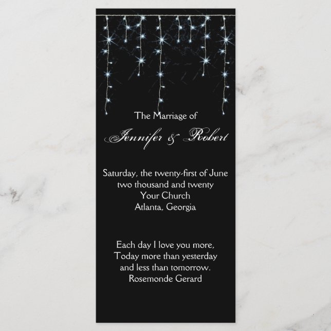 Programa de Boda de Viñetería de Medianoche (Anverso)