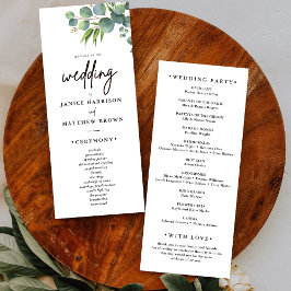 Programa de Boda del Bosque de Eucalipto Salvia