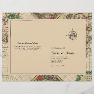 Programa de Boda del Mapa del Antiguo Mundo Thalia