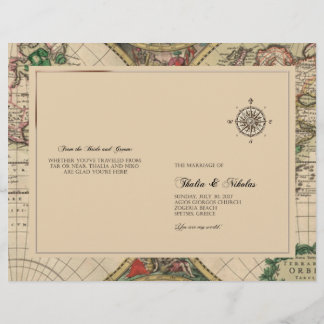 Programa de Boda del Mapa del Antiguo Mundo Thalia