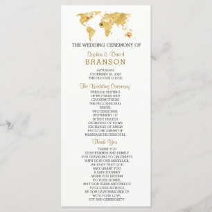 Programa de Boda del Mapa Mundial de Oro de Destin