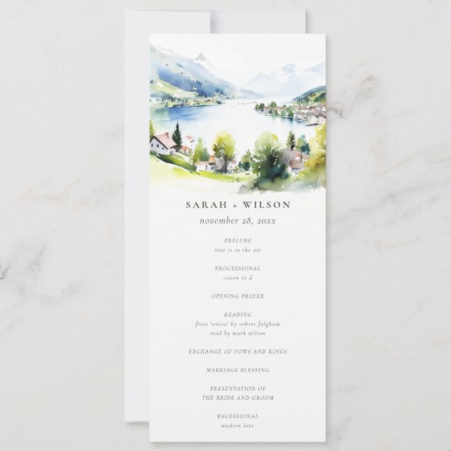 Programa de Boda del Paisaje de Lungern Suiza (Anverso)