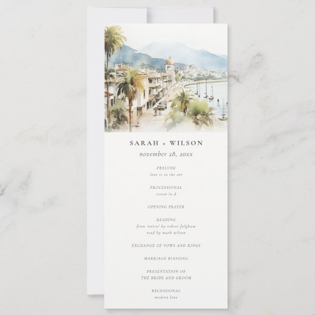 Programa de Boda del Paisaje de Santa Marta Colomb (Anverso)