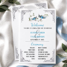 Programa de Boda del Pájaro Azul de la Felicidad
