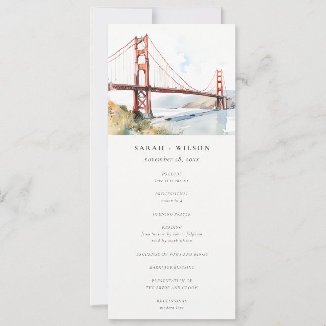 Programa de Boda del Puente Golden Gate de San Fra (Anverso)