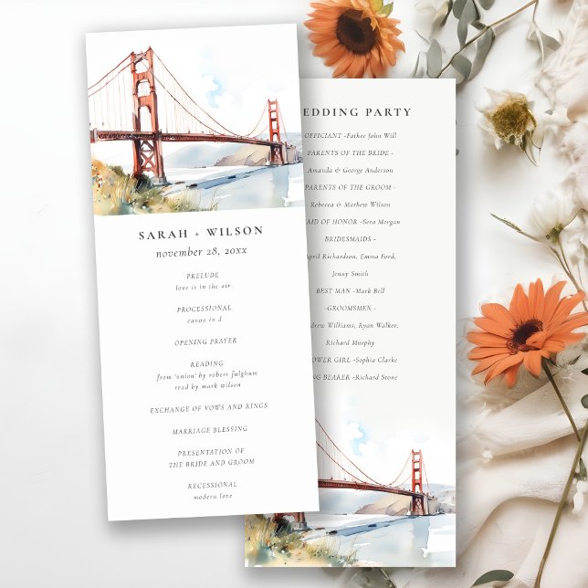 Programa de Boda del Puente Golden Gate de San Fra (Subido por el creador)