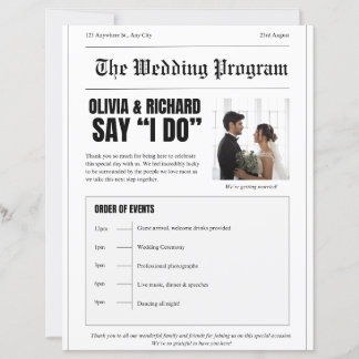 Programa de Boda – Diseño de Portada al Estilo de