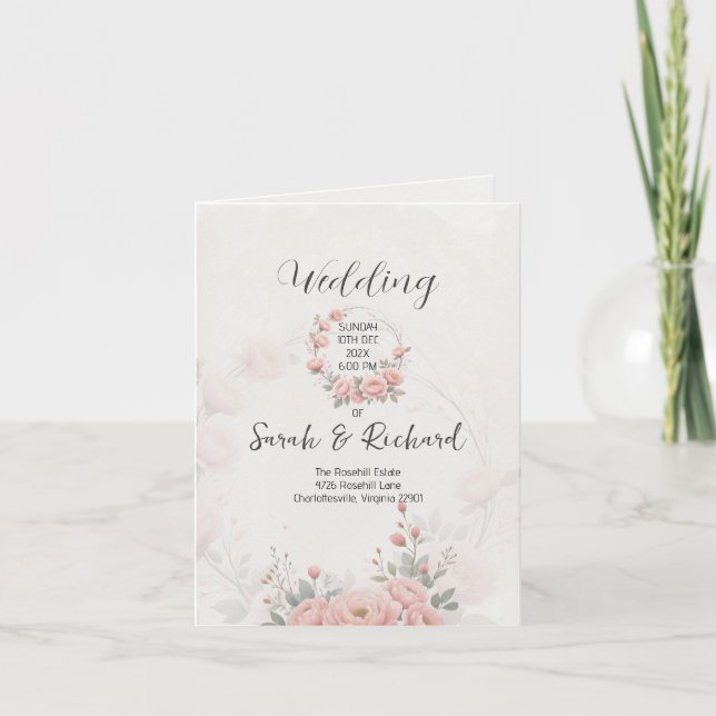 Programa de Boda Doble de Paper Garden con Textura (Anverso)