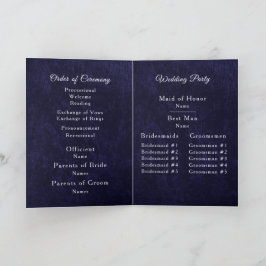 Programa de Boda Doble de Terciopelo Azul Marino B